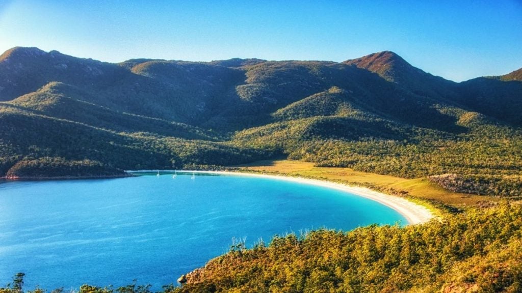 Wineglass Bay in Freycinet National Park, TAS, Australia