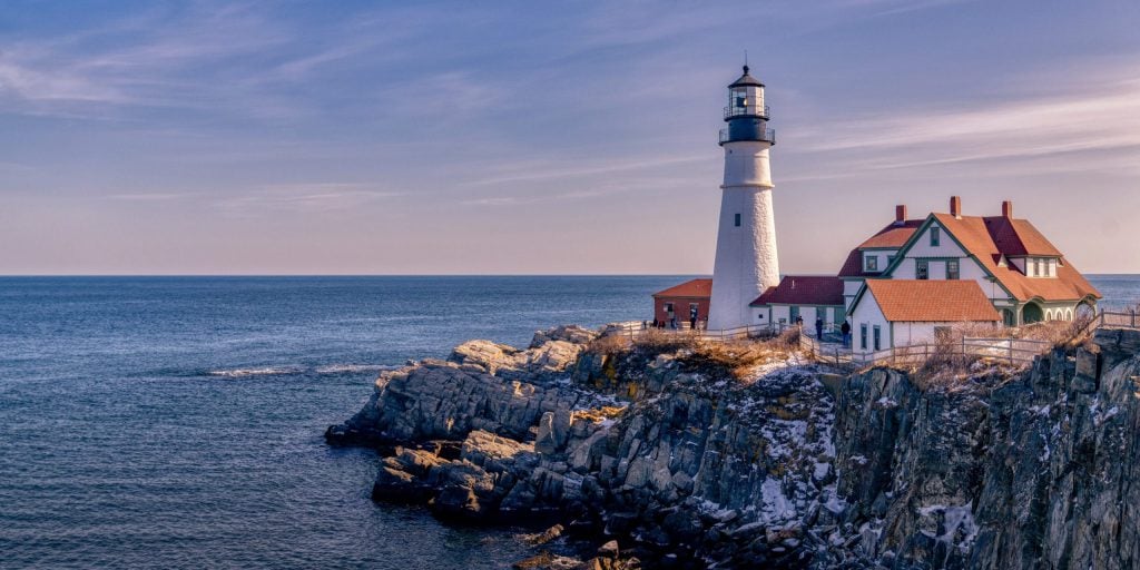 Portland lighthouse by the sea