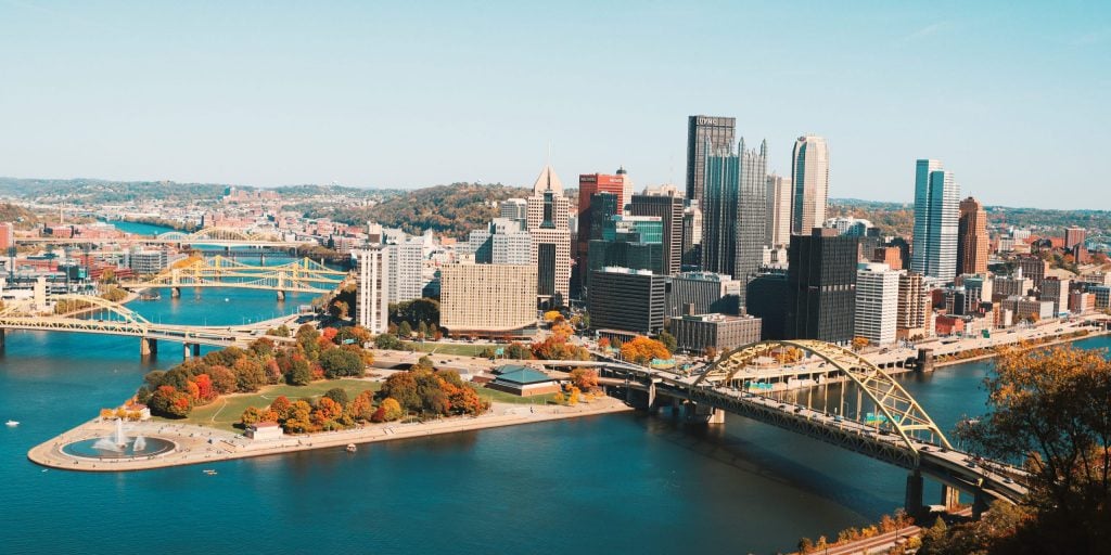 Aerial view of Pittsburgh