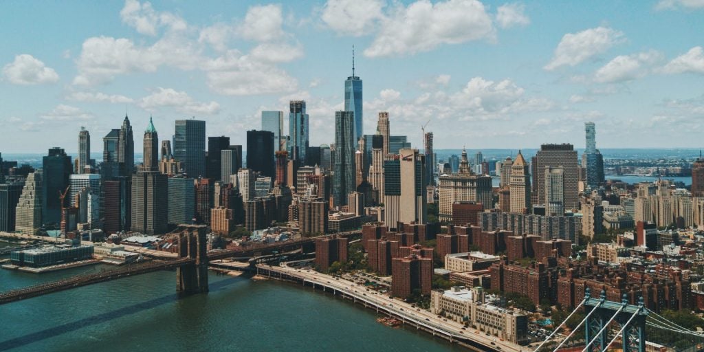 Aerial view of New York City