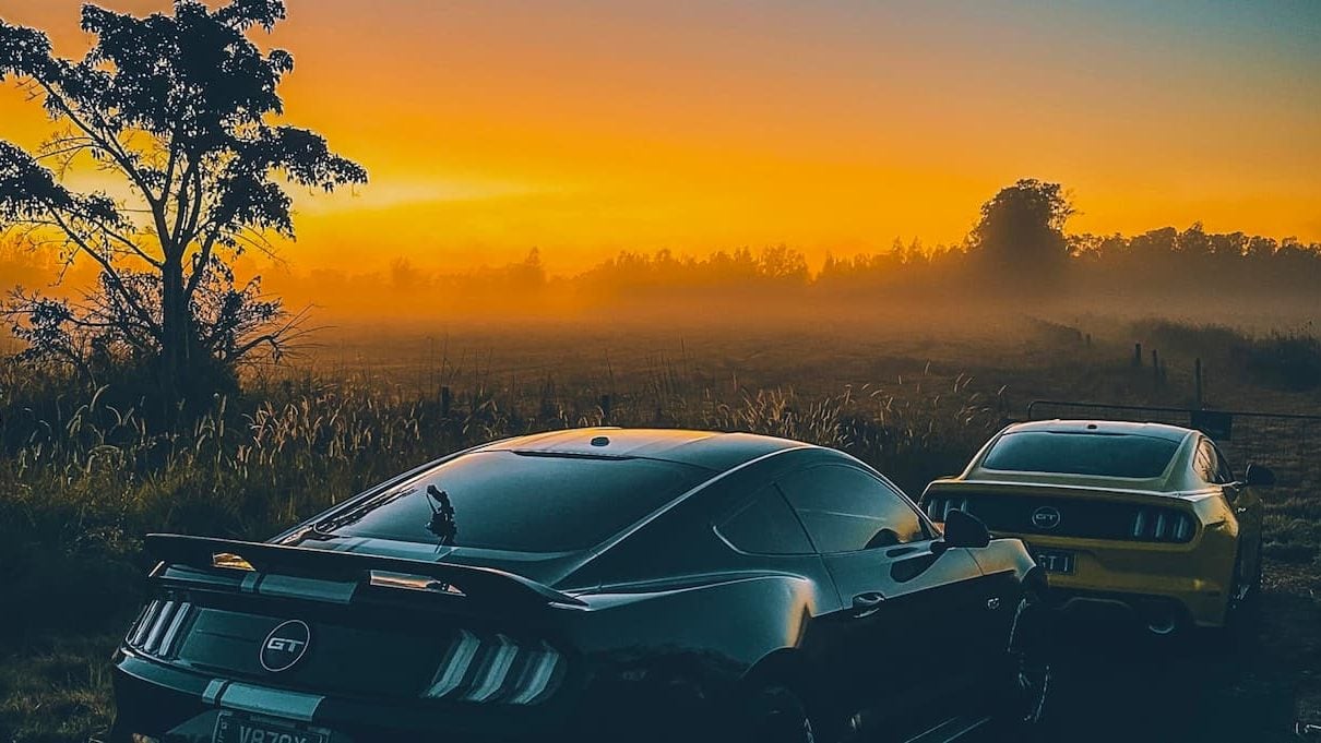 A car pictured on the drive from Brisbane to Noosa