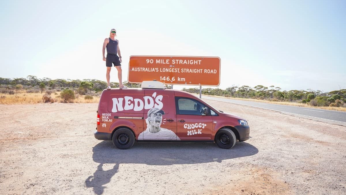 Nedd Brockmann pictured along the perth to sydney route.