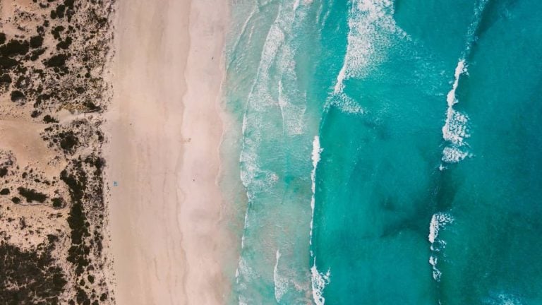 A bird's eye view of Coffin Bay, at the southern end of the Eyre Peninsula