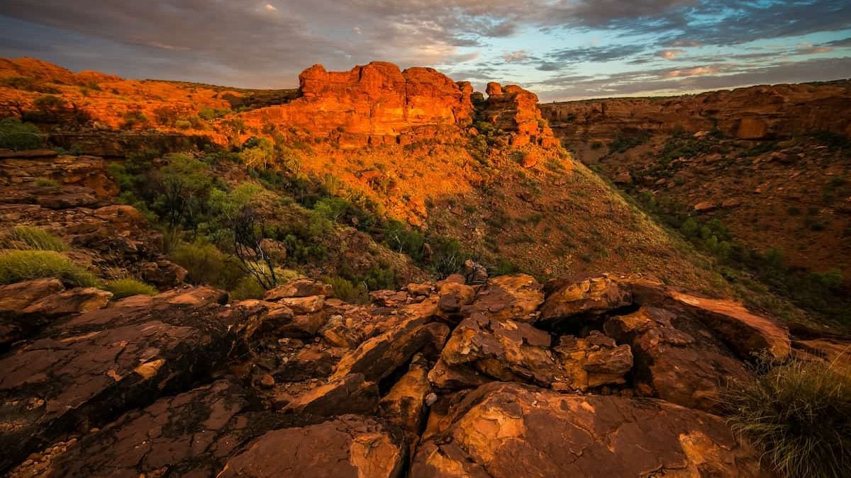Kings Canyon in Watarrka National Park is not to be missed on your Adelaide to Darwin road trip