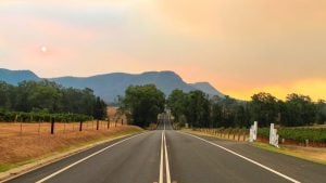 A road along the Brisbane to Melbourne road trip route.