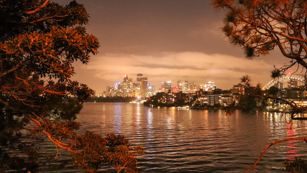 Top Scenic Lookouts in Sydney. Night view from Kurraba Point.