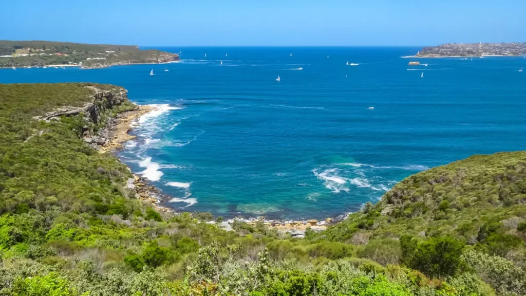Rocky coastline at Dobroyd Head in Sydney Australia