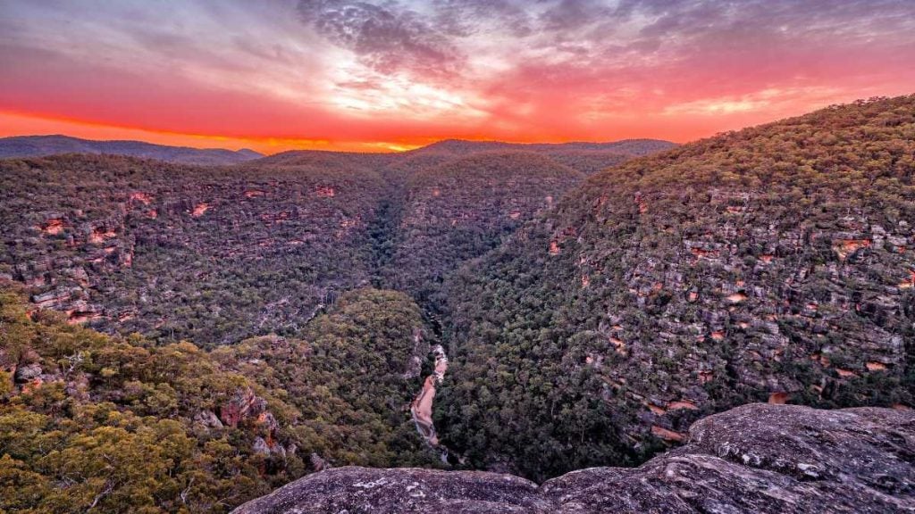 Sunset over Wollemi National Park
