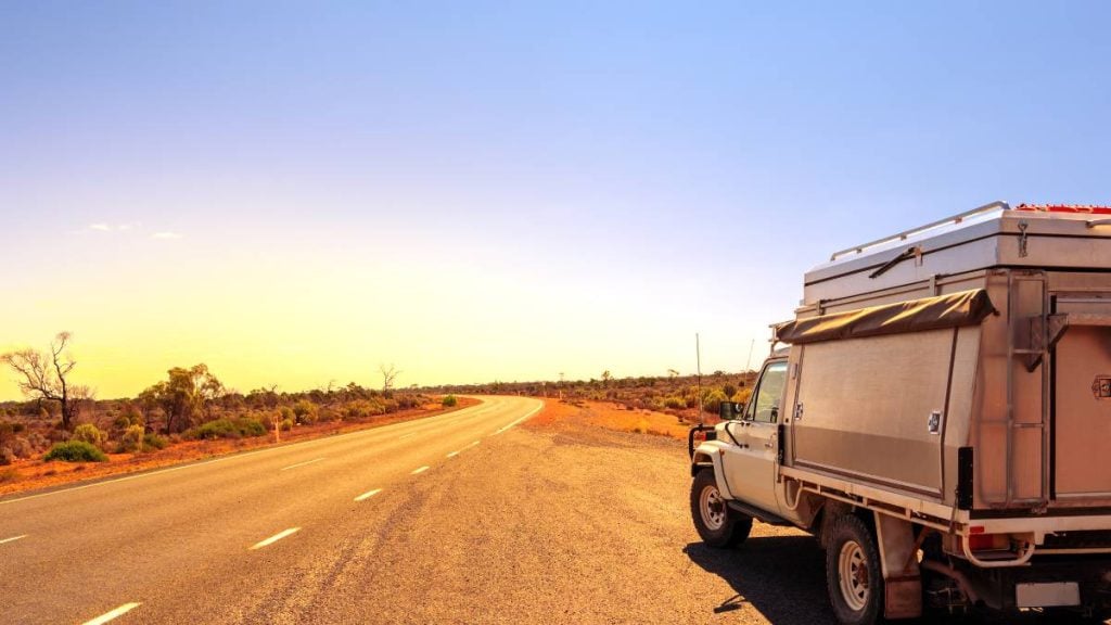 A car on a road trip in Australia
