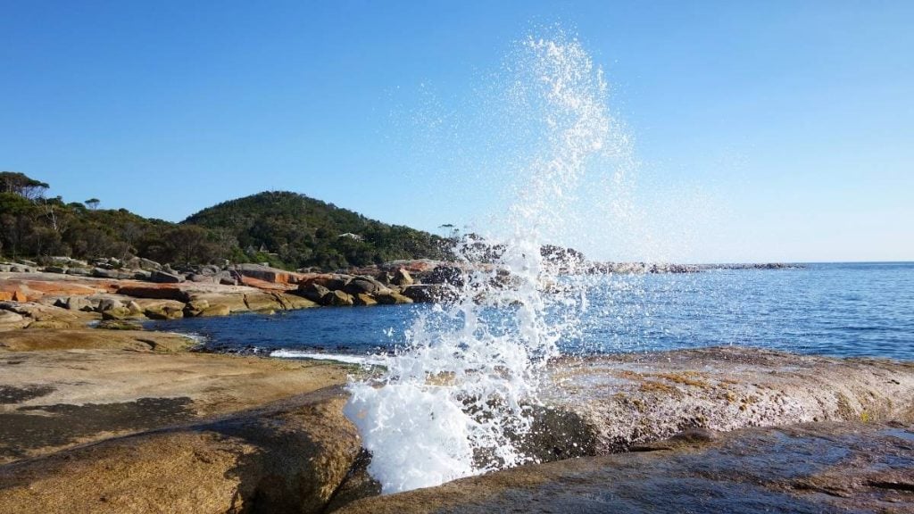 Blowhole at Bicheno Beach