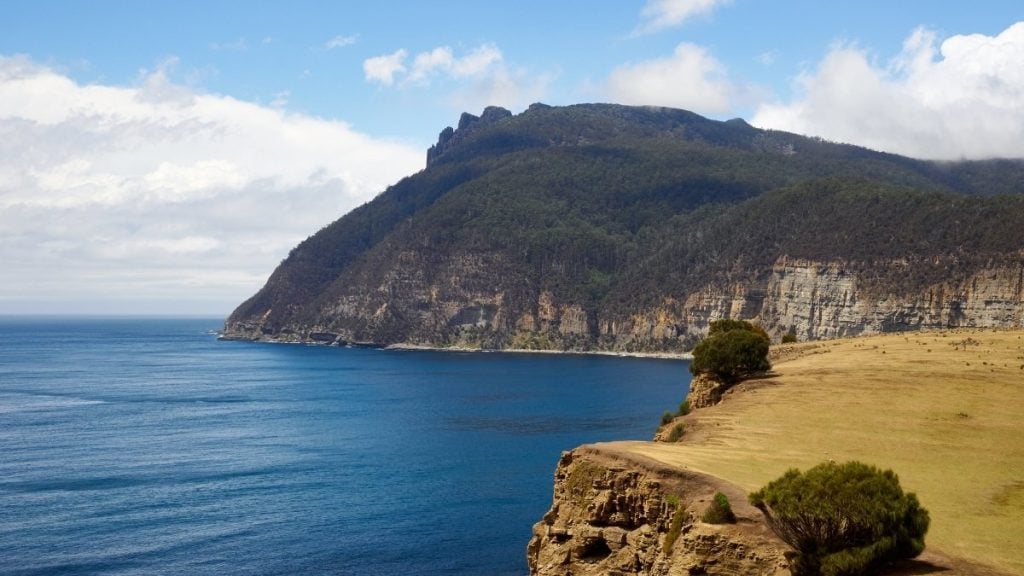 View of Fossil Cliffs from Maria Island National Park, Tasmania, Australia