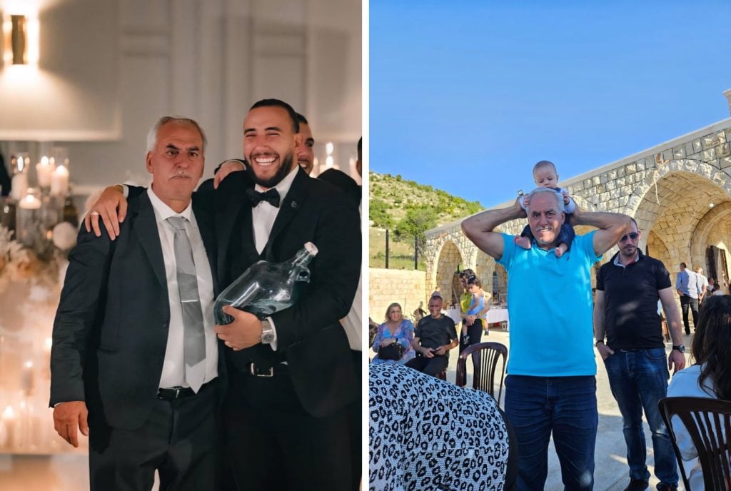 Left: Anthony and his father dressed in suits, smiling at an event.
Right: Anthony’s father holding his grandson on his shoulders outdoors - three generations brought together through Turo.