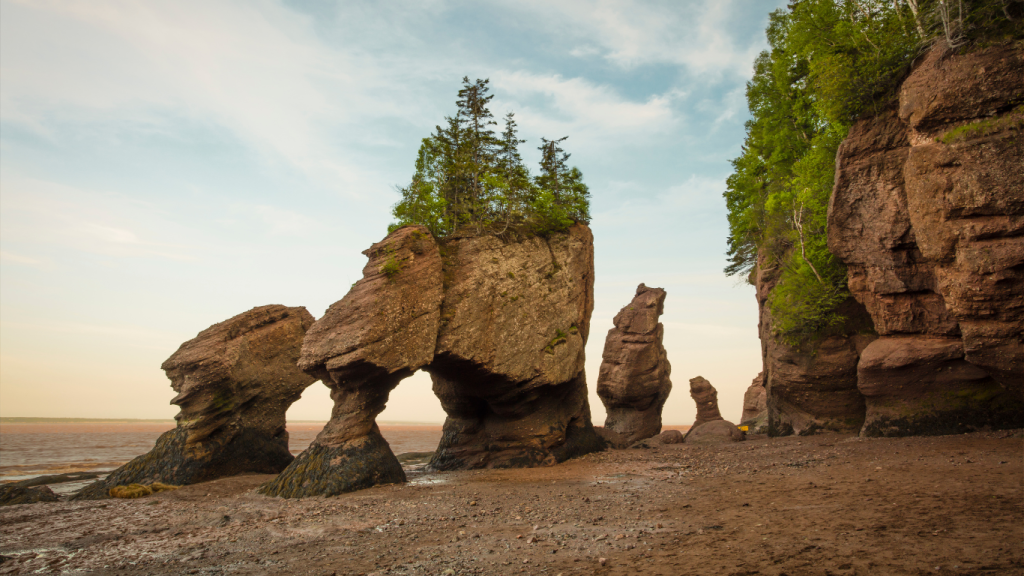 Halifax to Montreal drive: The ultimate road trip guide. Hopewell Rocks, Fundy National Park, NB.