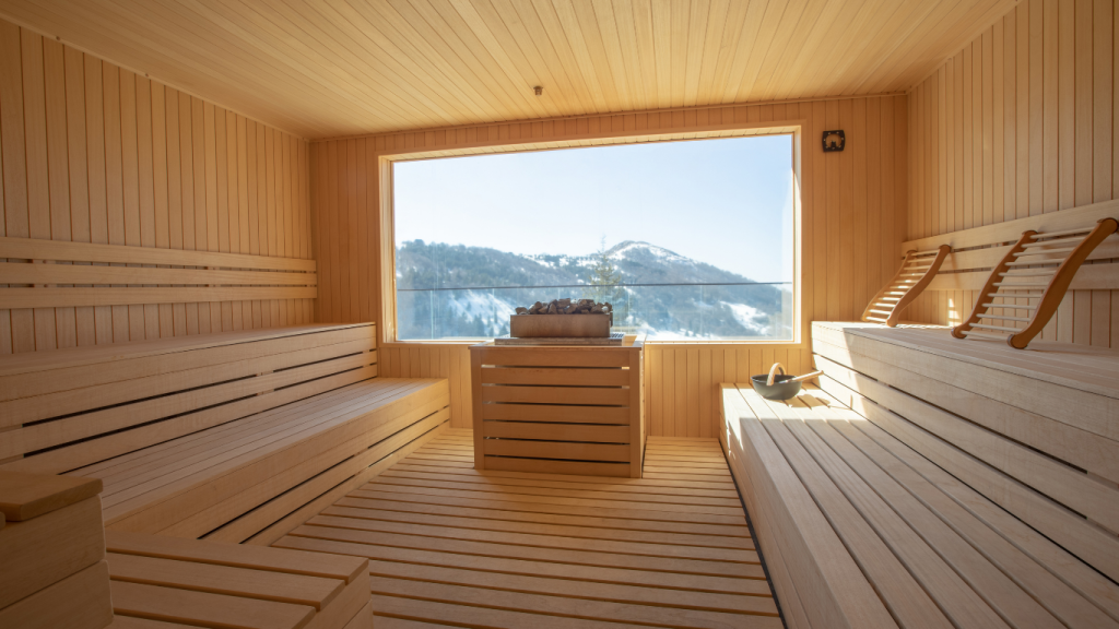 Top 5 things to do in Mont-Tremblant Beautiful sauna at Scandinave Spa Mont-Tremblant