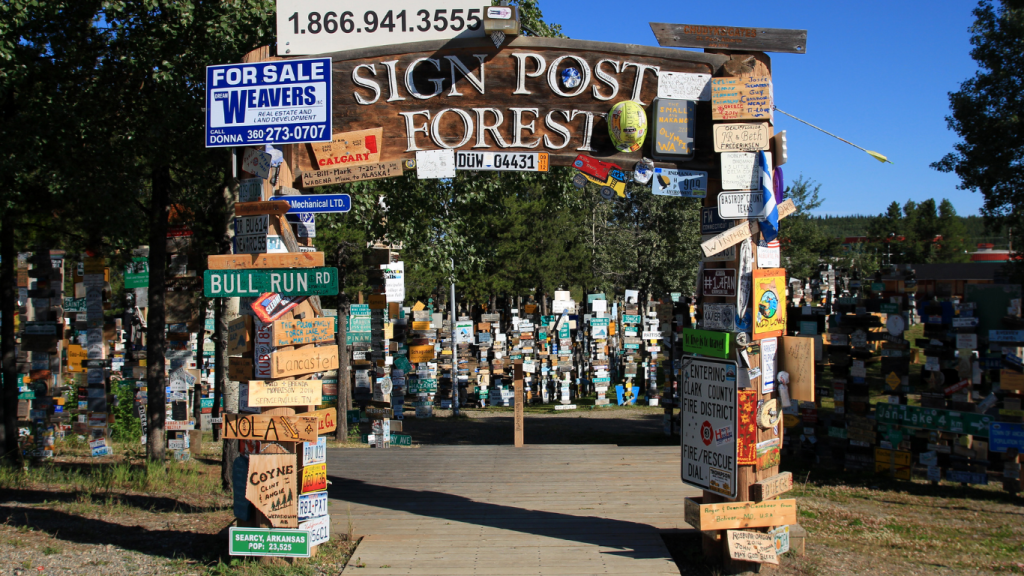 Vancouver to Whitehorse drive The ultimate road trip guide Watson Lake Sign Post Forest