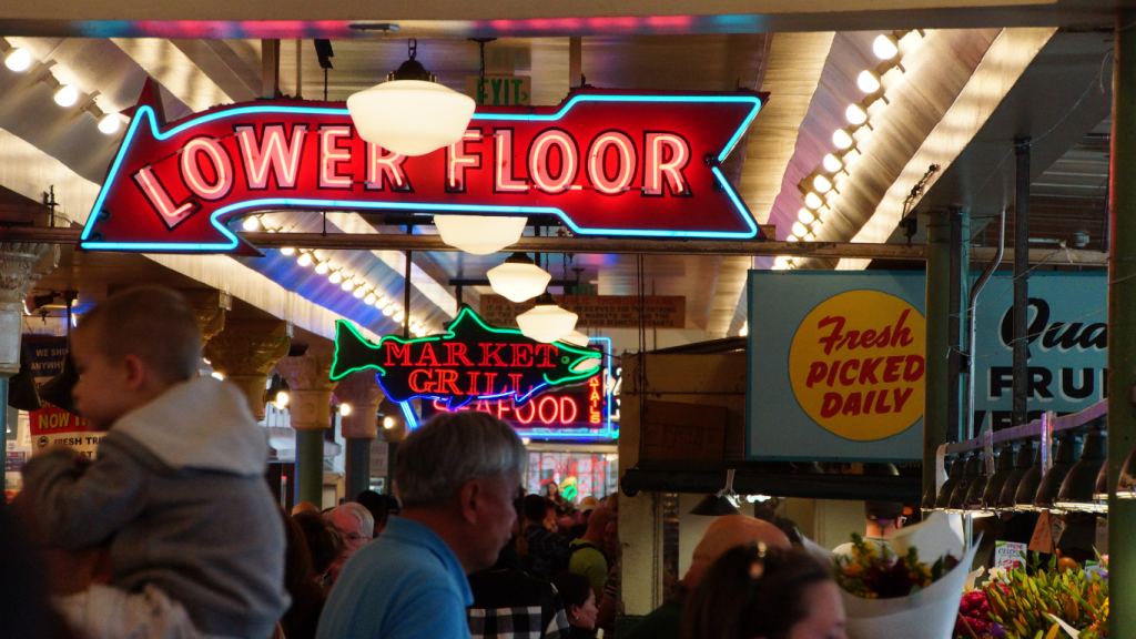 Vancouver to Los Angeles drive: The ultimate road trip guide: Pike Place Market, Seattle.