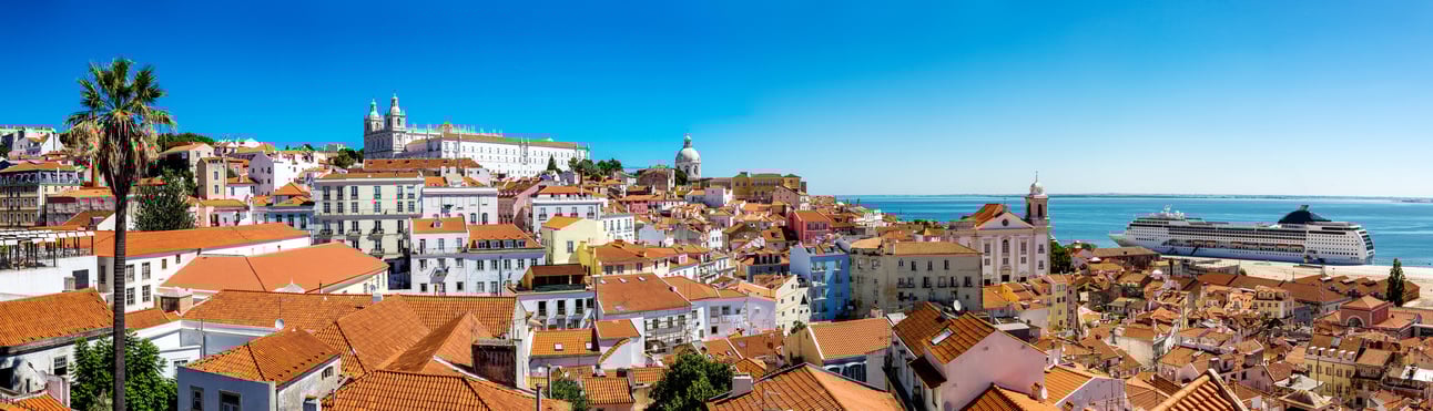 Famous Dome of Santa Engracia and hill Sao Vicente de Fora in a beautiful summer day in Lisbon