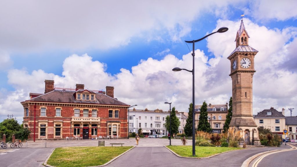 The Albert Clock and North Devon Museum in The Square in Barnstaple, Devon