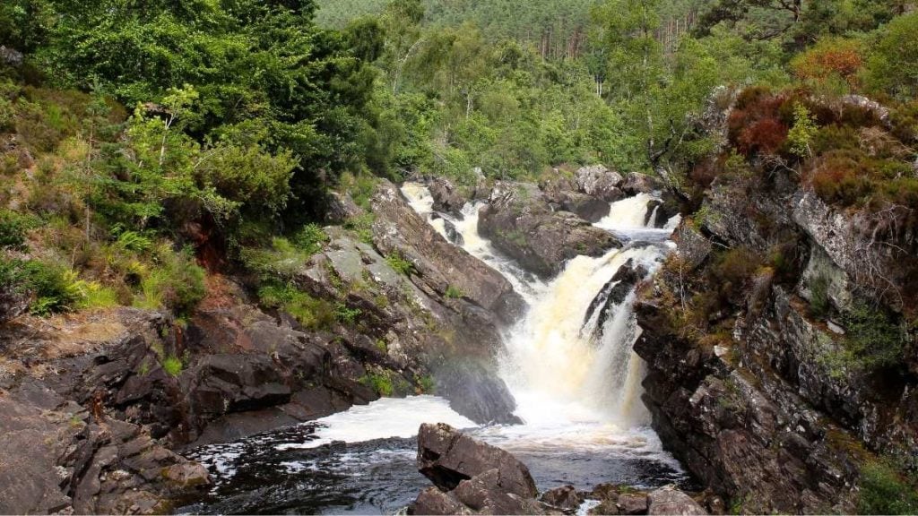 Rogie Falls in the highlands of Scotland