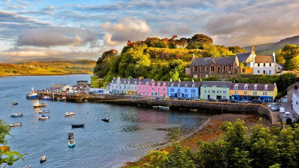 View on Portree, Isle of Skye, Scotland