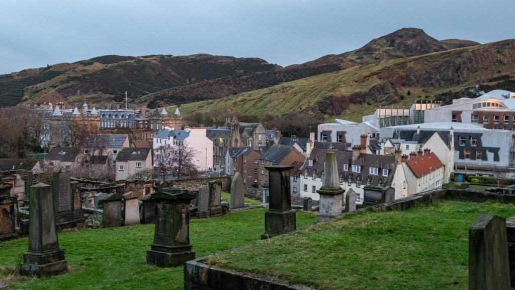 Greyfriars Kirkyard graveyard in the Old Town of Edinburgh in Scotland, the United Kingdom