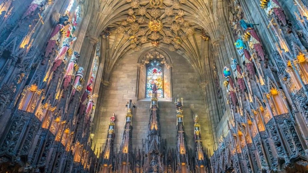 Interior of The Thistle Chapel in St Giles Cathedral