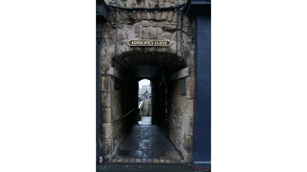 The historic medieval alleyway of Advocate's Close in Edinburgh
