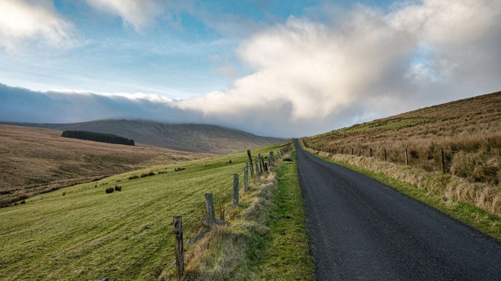 Sperrin Mountain Road in Northern Ireland