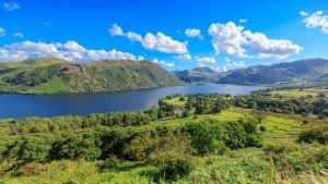 Road trips from London. (Picture shows a view of Ullswater Lake, Lake District, UK)