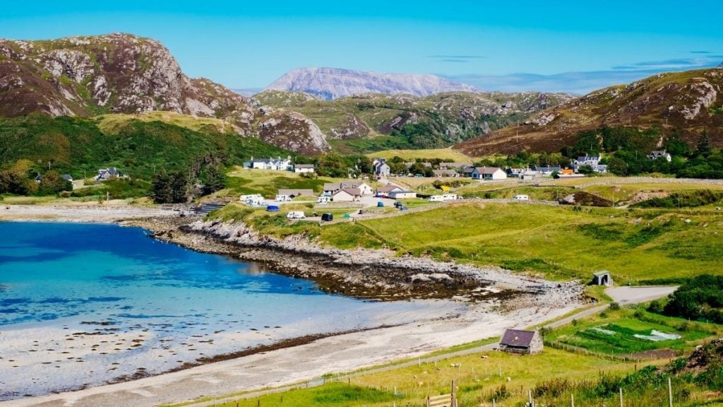 Scourie Bay and cottages, Scourie, Scotland