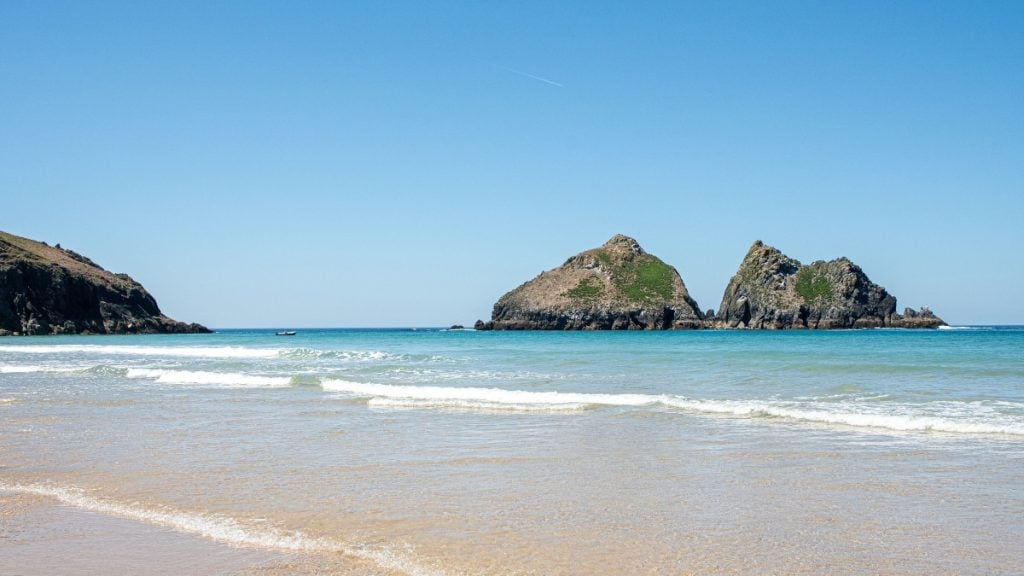 Twin Rocks at Holywell Bay, Cornwall, UK