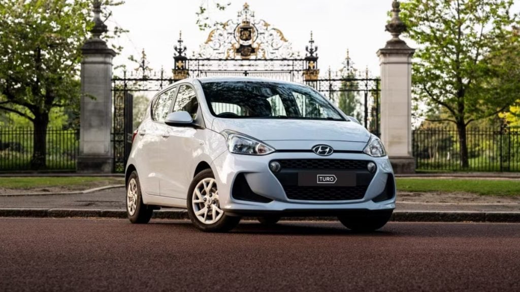 Hyundai i10 hatchback rental in England, available on Turo