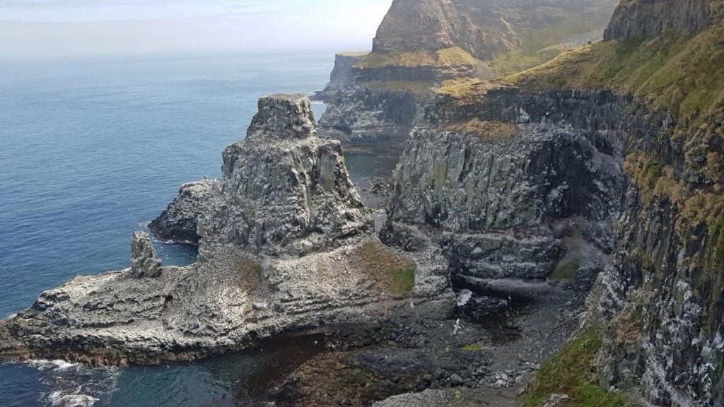 Cliffs and coastline of Rathlin Island with ocean views, County Antrim, Northern Ireland