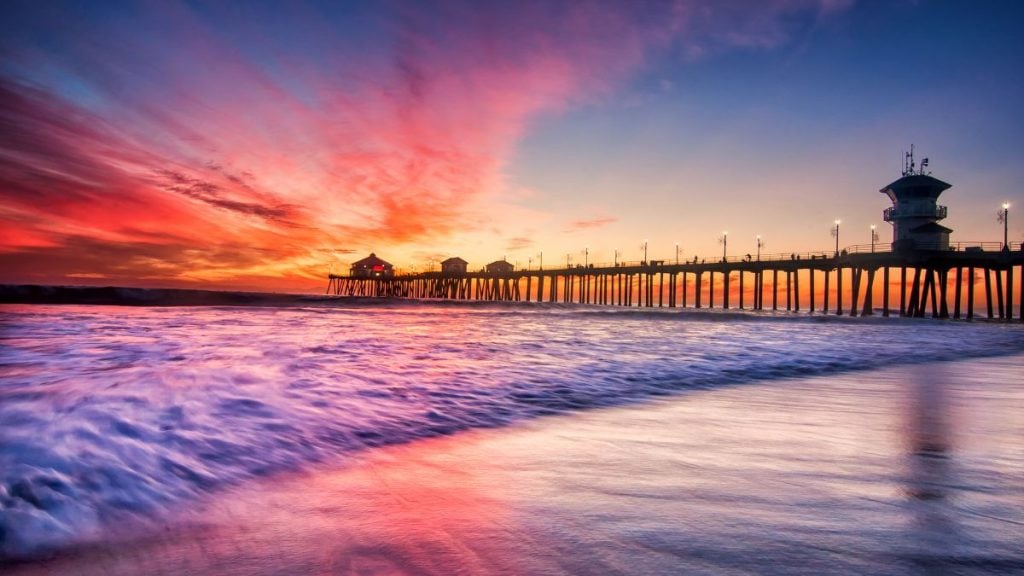 San Diego to LA Drive. In photo: Huntington Beach, Orange County, California