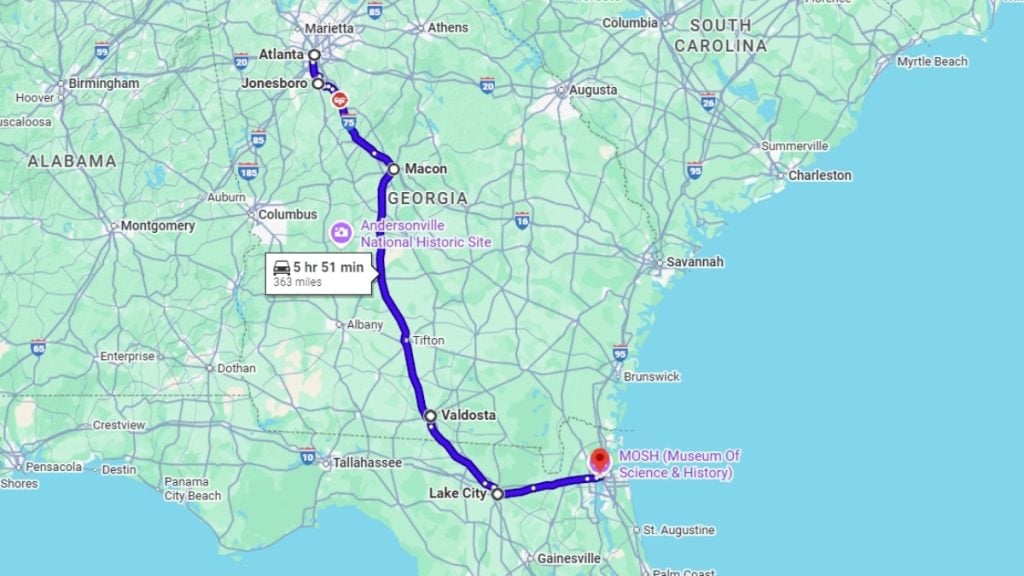 Atlanta to Jacksonville drive The complete road trip guide Field