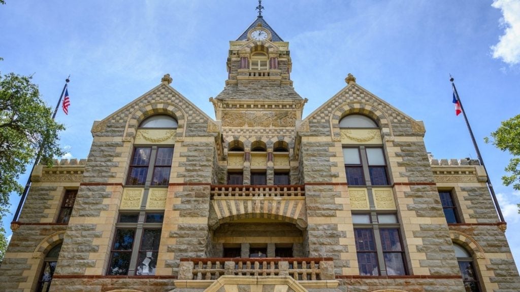 Houston to Austin road trip. In photo: Fayette County Courthouse, La Grange, Texas