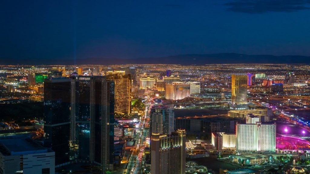 Las Vegas to Reno drive. In photo: Las Vegas Strip, Las Vegas, Nevada