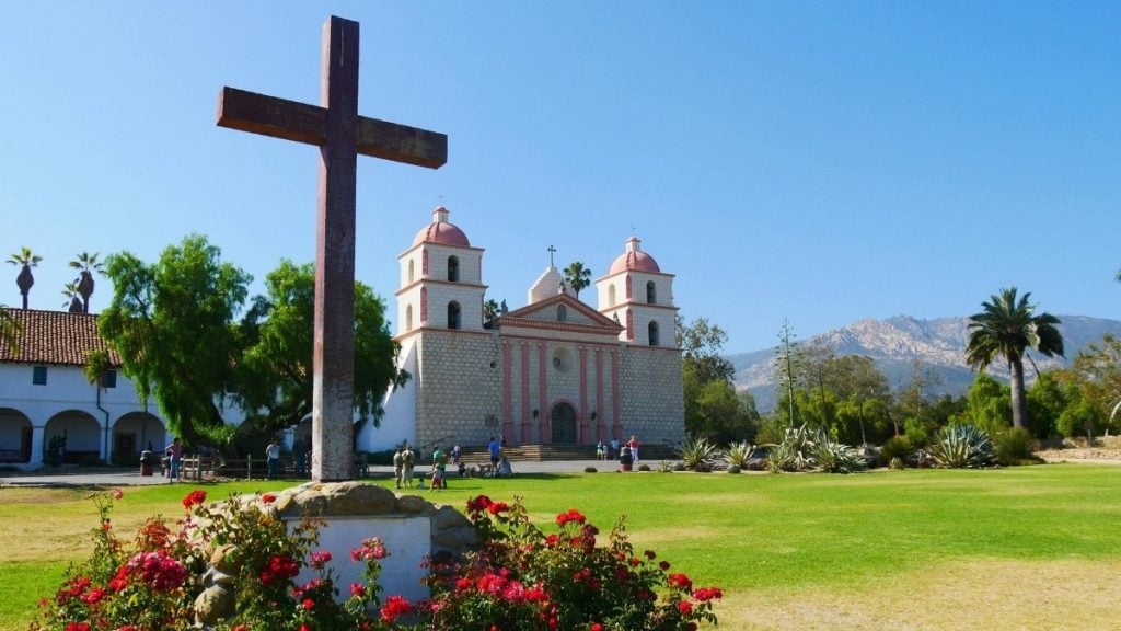 San Francisco to San Diego road trip. In photo: Old Mission Santa Barbara, Santa Barbara, California