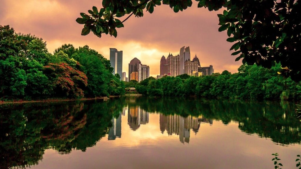 Atlanta to Charlotte drive. In photo:
Piedmont Park, Atlanta, Georgia