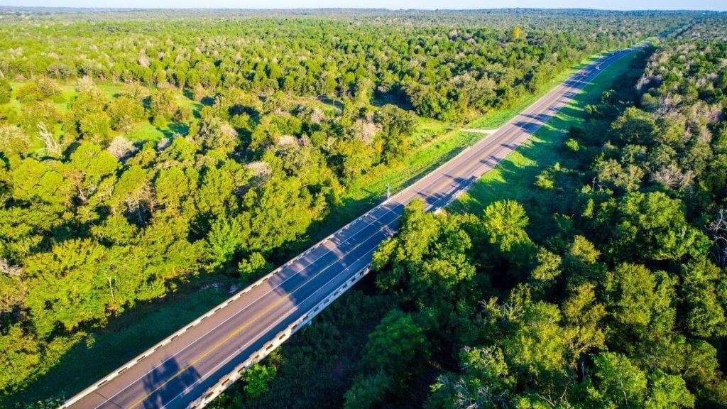 Houston to Austin road trip. In photo: Bastrop, Texas