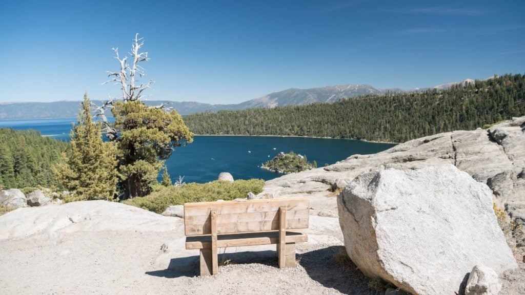 How long does it take to drive around Lake Tahoe?. In photo: Emerald Bay State Park, South Lake Tahoe, California
