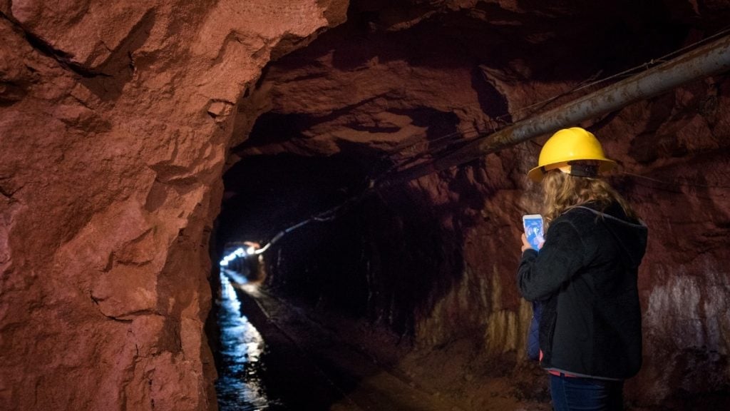 Bachelor Syracuse Mine Tour underground tunnel, Ouray, Colorado