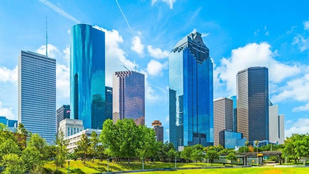 How long does it take to drive across Texas? In photo: Houston, Texas
