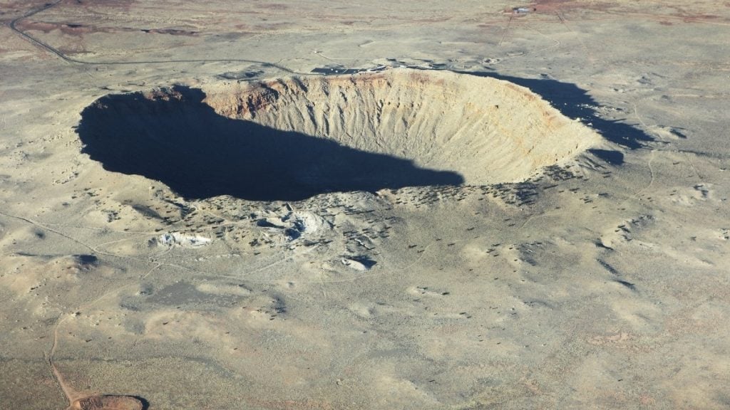 How long does it take to drive from LA to Florida? In photo: Meteor Crater (Barringer Crater), Winslow, Arizona