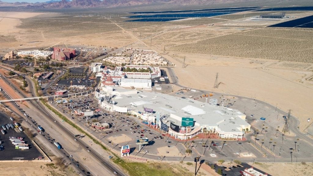 Vegas to LA drive. In photo: Primm Valley Casino Resorts, Primm, Nevada