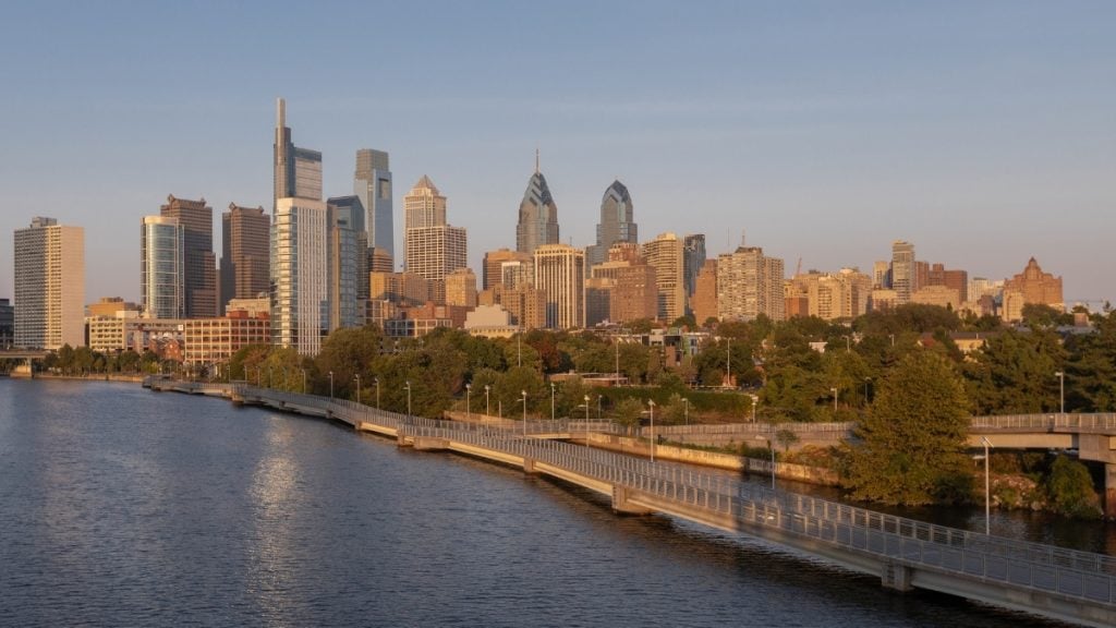 DC to NYC drive. In photo: Schuylkill River Trail, Philadelphia, Pennsylvania