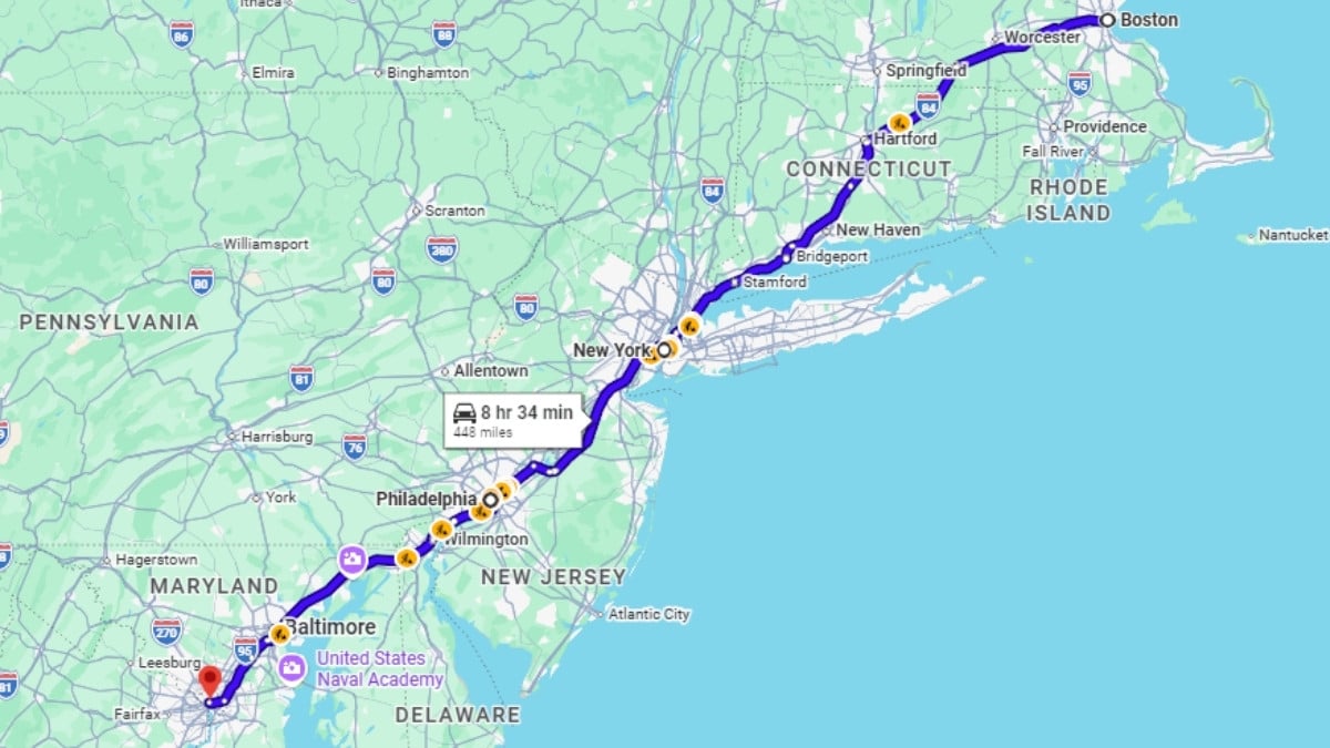 Elegant Drive To Boston From Dc Images