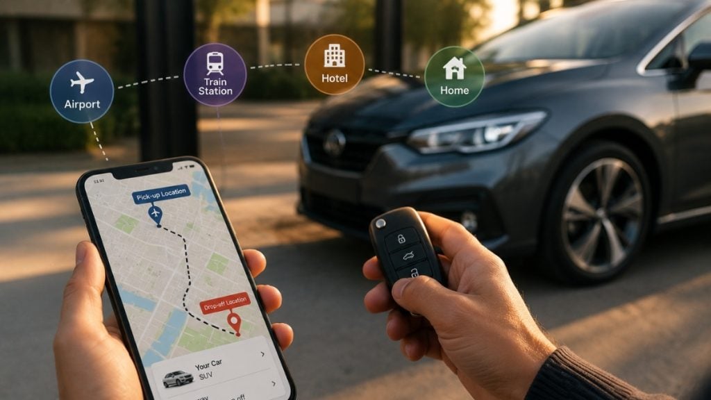 Pick-up, drop-off, and car delivery options