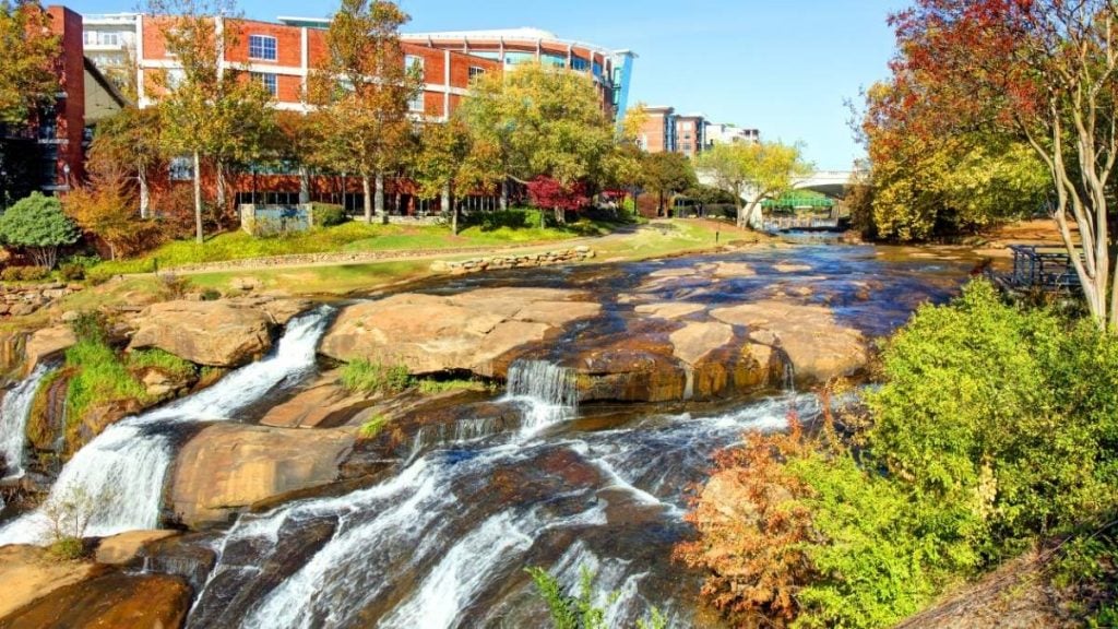 The best day trips from Atlanta. In photo: Falls Park on the Reedy, Greenville, South Carolina