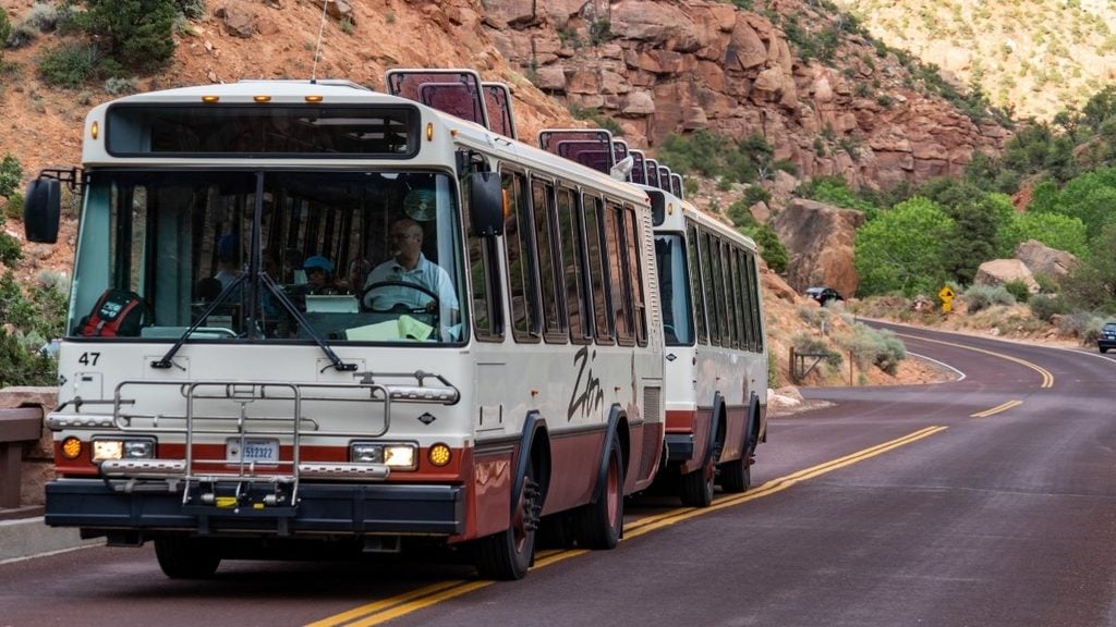 Zion National Park shuttle, Springdale, Utah